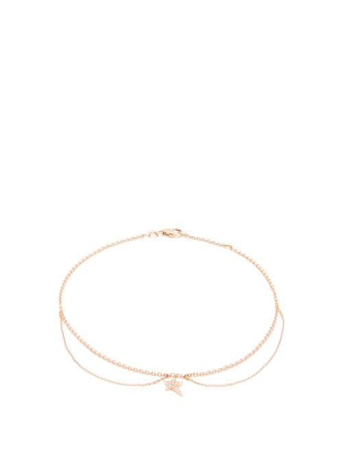 Matchesfashion.com Diane Kordas - Star Charm Diamond & Rose Gold Anklet - Womens - Gold
