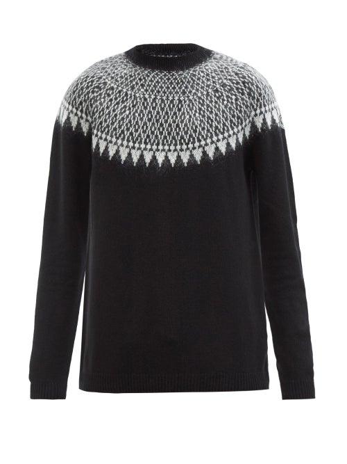7 Moncler Frgmt Hiroshi Fujiwara - Fair Isle Virgin Wool-blend Sweater - Mens - Black