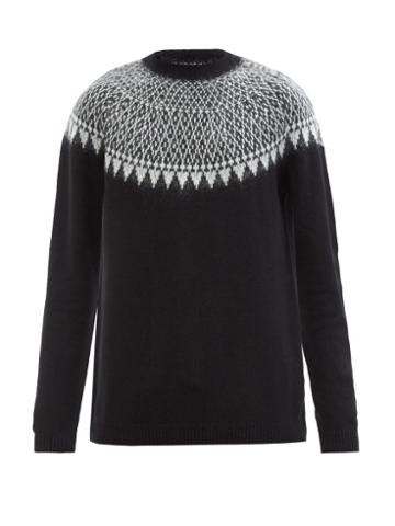 7 Moncler Frgmt Hiroshi Fujiwara - Fair Isle Virgin Wool-blend Sweater - Mens - Black
