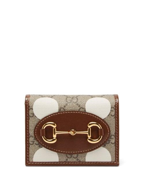 Gucci - Horsebit 1955 Gg-supreme Canvas Cardholder - Womens - Beige Multi