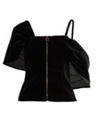 Matchesfashion.com Osman - Candice Velvet Zip Front Top - Womens - Black