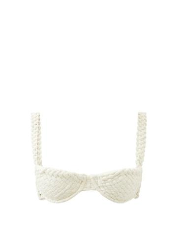 Isa Boulder - Fullweave Woven Underwired Bikini Top - Womens - Cream