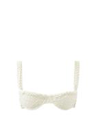 Isa Boulder - Fullweave Woven Underwired Bikini Top - Womens - Cream