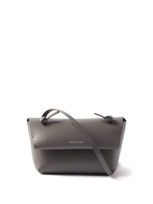 Acne Studios - Alexandria Knotted-strap Leather Cross-body Bag - Womens - Dark Grey