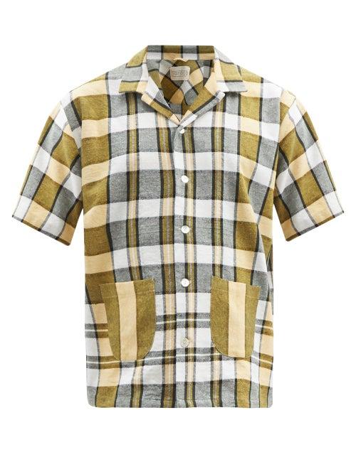 Matchesfashion.com Harago - Short-sleeved Checked Cotton-khadi Shirt - Mens - Multi