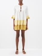 Casa Raki - Nina Tiered Organic-linen Mini Dress - Womens - Multi