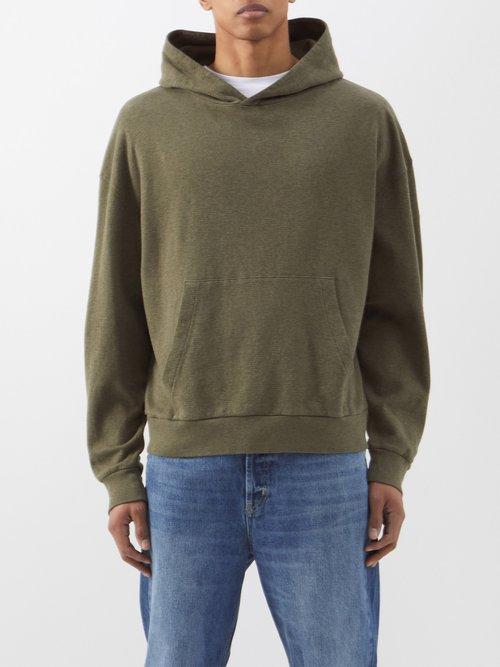 Frame - Duo Fold Cotton-jersey Hoodie - Mens - Khaki
