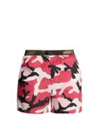Matchesfashion.com Valentino - Camouflage Print Swim Shorts - Mens - Pink