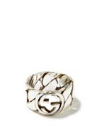 Mens Jewellery Gucci - Gg-logo Sterling-silver Chain Ring - Mens - Silver