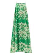 Matchesfashion.com Bernadette - Audrey Daisyfield-print Cotton-blend Maxi Dress - Womens - Green Multi