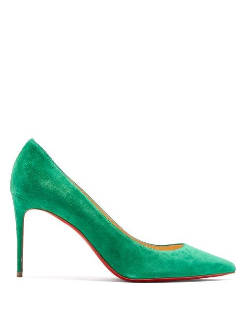 Matchesfashion.com Christian Louboutin - Kate 85 Suede Pumps - Womens - Green