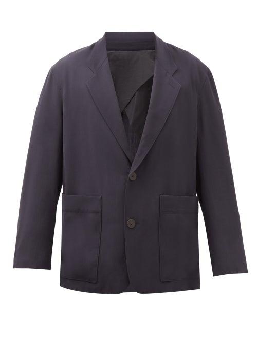 Studio Nicholson - Conde Single-breasted Canvas Jacket - Mens - Dark Navy