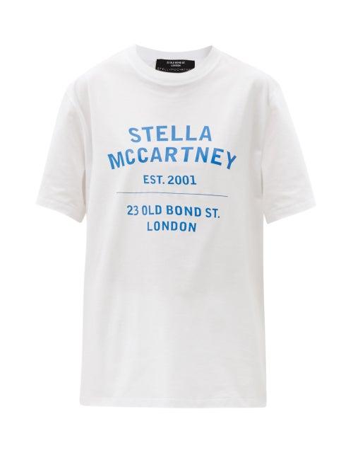 Matchesfashion.com Stella Mccartney - Logo-print Organic-cotton Jersey T-shirt - Womens - White Print