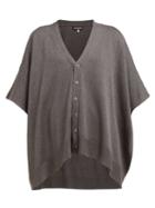 Matchesfashion.com Eskandar - Oversized Raw Silk Tabard Cardigan - Womens - Dark Grey