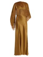 Matchesfashion.com Gabriela Hearst - Marlene V Neck Silk Wrap Dress - Womens - Gold