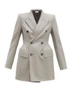 Matchesfashion.com Balenciaga - Hourglass Double Breasted Check Wool Blazer - Womens - Grey Multi