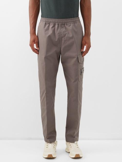 Stone Island - Logo-patch Cotton Cargo Track Pants - Mens - Dark Grey