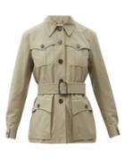 Matchesfashion.com Chlo - Belted Cotton-blend Canvas Jacket - Womens - Light Green