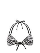 Matchesfashion.com Solid & Striped - The Tenley Zebra-jacquard Bikini Top - Womens - Black Print