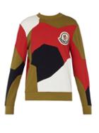 Matchesfashion.com 2 Moncler 1952 - Colour Block Cotton Sweatshirt - Mens - Brown Multi