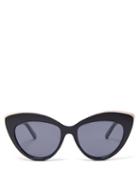 Matchesfashion.com Le Specs - Beautiful Stranger Cat Eye Sunglasses - Womens - Black Grey