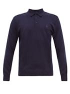 Matchesfashion.com Polo Ralph Lauren - Logo Embroidered Merino Wool Polo Shirt - Mens - Navy