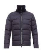 Matchesfashion.com Herno - Chamonix Ribbed Neck Quilted Down Coat - Mens - Navy