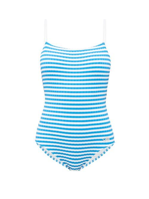 Matchesfashion.com Solid & Striped - The Nina Striped Ribbed Swimsuit - Womens - Blue White
