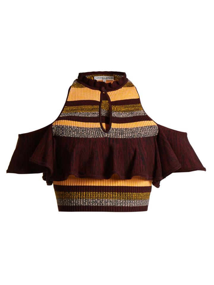 Apiece Apart Striped Cotton-blend Knit Top