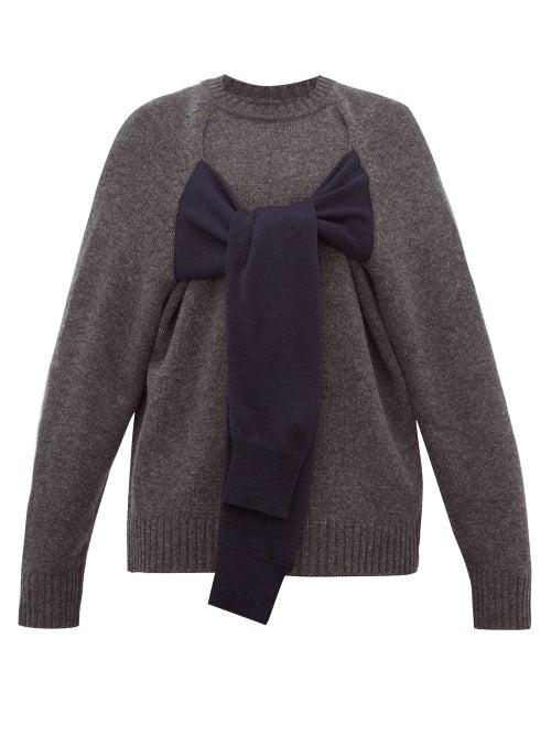 Matchesfashion.com Christopher Kane - Octopus Crew Neck Wool Sweater - Womens - Navy Multi
