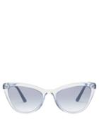 Matchesfashion.com Prada Eyewear - Cat Eye Acetate Sunglasses - Womens - Light Blue
