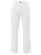 Matchesfashion.com Frame - Le Sylvie Kick Flare Cropped Jeans - Womens - White