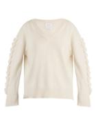 Matchesfashion.com Barrie - Troisieme Dimension V Neck Cashmere Sweater - Womens - Cream