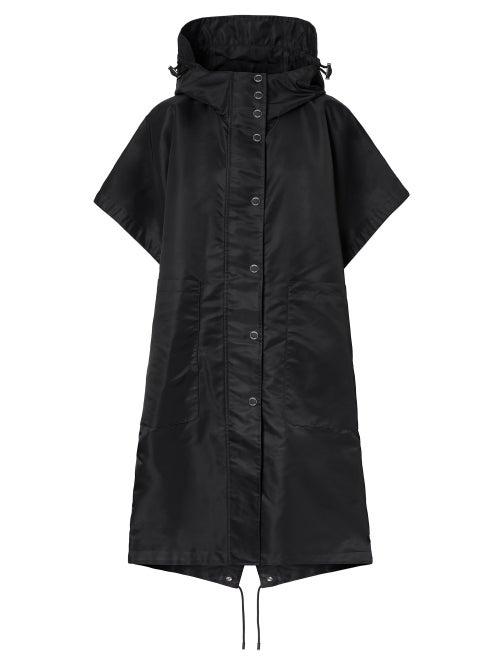 Matchesfashion.com Burberry - Fishtail-hem Shell Cape - Womens - Black