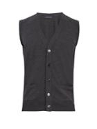 Thom Sweeney V-neck Sleeveless Wool Cardigan