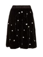 Jupe By Jackie Fintan Embroidered Silk-velvet Skirt