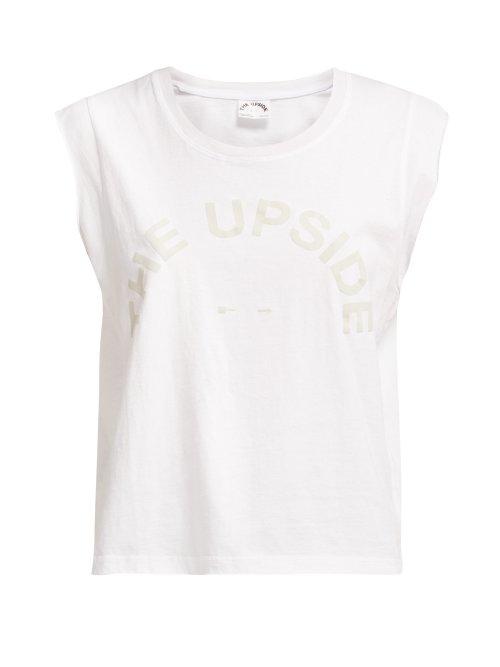 Matchesfashion.com The Upside - Flocked Logo Cotton Tank Top - Womens - White