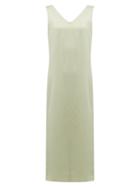 Matchesfashion.com Raey - High V Neck Silk Midi Dress - Womens - Light Green