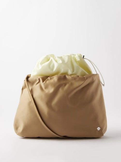 The Row - Bourse Xl Drawstring Nylon Clutch Bag - Womens - Beige