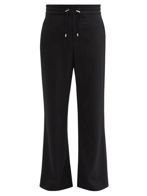 Balmain - Drawstring Cotton-blend Twill Trousers - Mens - Black