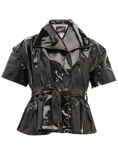 Matchesfashion.com Elzinga - Belted Pvc Top - Womens - Black