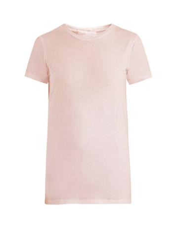 Matchesfashion.com Audrey Louise Reynolds - Round Neck Cotton Jersey T Shirt - Womens - Light Pink