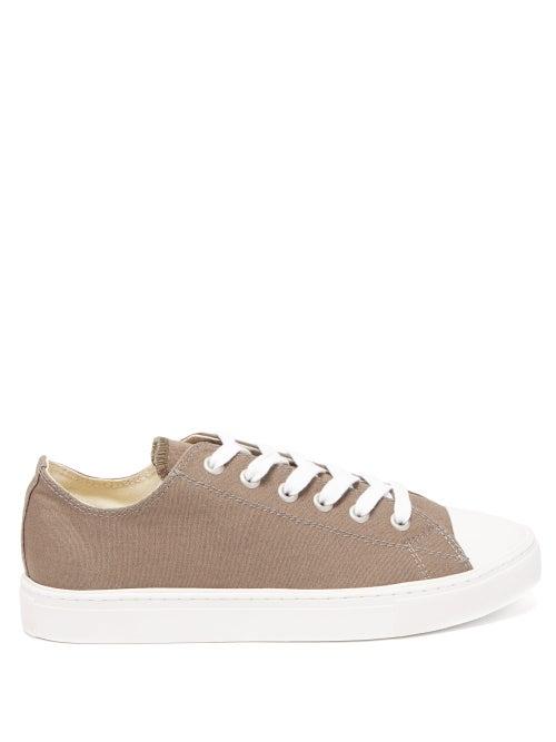 Matchesfashion.com Junya Watanabe - Rubber-toe Canvas Trainers - Mens - Khaki