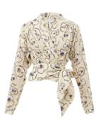 Matchesfashion.com Apiece Apart - Greta Floral-printed Organic-cotton Poplin Top - Womens - Cream Multi