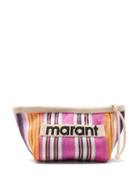 Matchesfashion.com Isabel Marant - Powden Logo-print Striped Canvas Clutch Bag - Womens - Multi