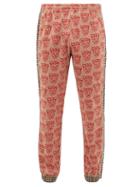 Matchesfashion.com Gucci - Tiger Jacquard Cotton Blend Track Pants - Mens - Red Multi