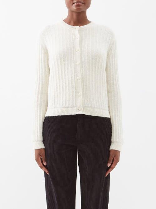 A.p.c. - Milena Ribbed Alpaca-blend Cardigan - Womens - White