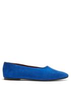Joseph Round-toe Suede Ballet Flats