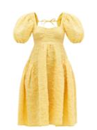 Matchesfashion.com Cecilie Bahnsen - Lumi Silk-blend Cloud-matelass Dress - Womens - Yellow