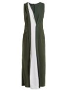 Matchesfashion.com Carl Kapp - Safari Bi Colour Stretch Cady Dress - Womens - Khaki Multi